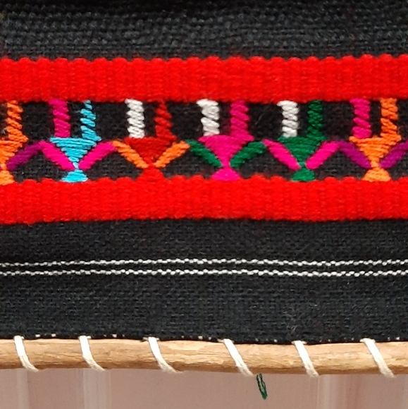 Bright Multi Color Hand Woven Wall Hanging Tapestry 44 1/2" x 14 1/2" - Picture 3 of 4